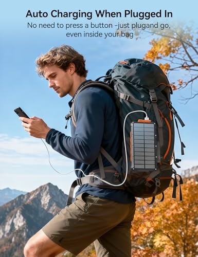 Solar Charger Portable Power Bank 20000mah External Battery Pack for iphone - color: Orange-Black