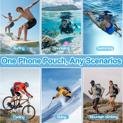 2 Pcs Floating Waterproof Phone Pouch Up to 10", IPX8 Cell Phone Dry Bag for iPhone 17 16 15 Pro Max Galaxy S25 S24 S23 Ultra, Adjustable Widening Lanyard, Beach Cruise Travel Essentials