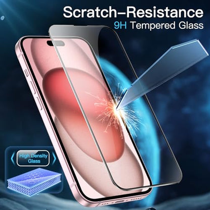 JETech Screen Protector for iPhone 15, 2-Pack - size: iPhone 15
