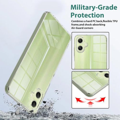 for Samsung Galaxy A06 5G Case Crystal Clear Slim Hard Case Hybrid Shockproof Bumper with Tempered Glass Screen Protector Full Body Anti-Yellow Anti-Scratch Phone Protective Cover - color: Galaxy A06 5G
