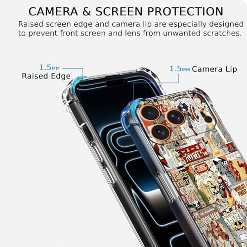 Case for iPhone 17 Pro Max with Superhero Design,Cartoon Comic Pop Culture Art Collage,Clear Soft TPU Bumper Phone Cover,6.9"(Hero,17PM) - color: Hero, size: iPhone 17 Pro Max