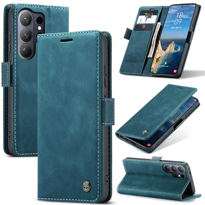 Compatible with Samsung Galaxy S26 Ultra Case with Card Holder, Kickstand Protective Flip Folio Leather Wallet Case for Galaxy S26 Ultra 5G 6.9 inch (Blue) - color: Blue, size: S26 Ultra 6.9 Inch