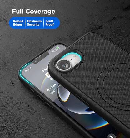 Encased Thin Armor for iPhone 16e / iPhone 17e Case with Belt Clip (Compatible with MagSafe), Slim Flexible Magnetic Cover with Rotating Holster (Matte Black) - size: iPhone 16e