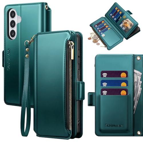 for Samsung Galaxy S26 Wallet Case with Card Holder RFID Blocking PU Leather Zipper Phone Case Flip Folio Protective Cover Wrist Strap Credit Card Slots Kickstand Men Women,Indigo Blue - color: Indigo Blue, size: Samsung Galaxy S26 - 6.3"