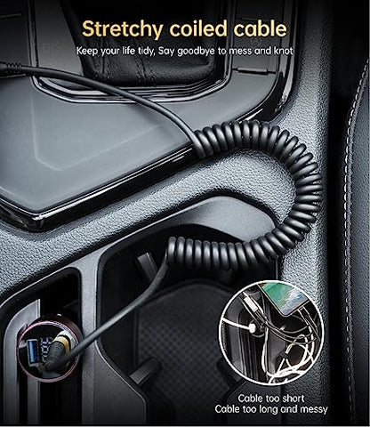Short iPhone Charger Cable for Car, 2 Pack 3FT Coiled Lightning Cable - color: Gold, style: USB A to Lightning