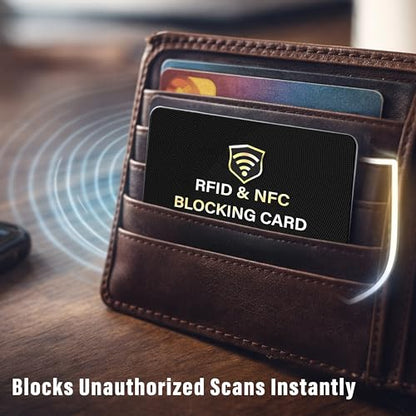 SaiTech IT 5 Pack RFID Blocking Card for Credit Debit ID Card, Black | Slim Anti-Theft Contactless NFC RFID Blocker Protector, Easily Fit into Wallet and Purse, for Men & Women - color: Black