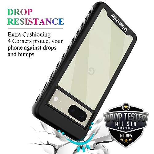 Compatible with Google Pixel 7 Case, Built in Screen Protector Full Body Shockproof Slim Fit Bumper Protective Phone Cover Men Women-Black/Clear - size: Google Pixel 7