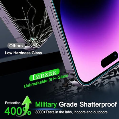 IMBZBK Screen Protector for iPhone 14 Pro Max, Tempered Glass, 3+3 Pack - color: 14 Pro Max-Transparent