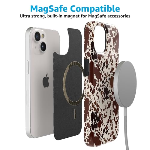 Casely iPhone 15 Plus Case | Cowgirl Envy | Cow Print | Compatible with MagSafe | Classic Ultra Slim Design - color: Cowgirl Envy | Cow Print
