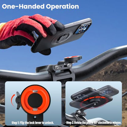 Out-Front Aluminum Bike Phone Mount for MTB Road Gravel E-bike with Go-Pro - style: Dual-Clip Combo Mount