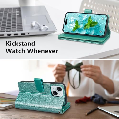 Varikke for iPhone 15 Case Wallet Strong Magnetic Detachable, Mint Green - color: (Standard) Mint, size: iPhone 15 6.1"
