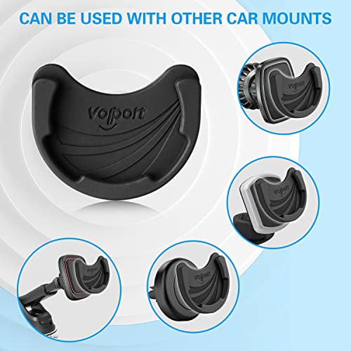 volport Car Mount for Pops Collapsible Socket Grip, 2 Pack Black Silicone Cell Phone Holder for Swappable Socket/Expanding Stand with Sticky Adhesive Replacement Stick on Dashboard, Wall, Glass