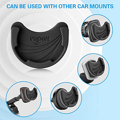 volport Car Mount for Pops Collapsible Socket Grip, 2 Pack Black Silicone Cell Phone Holder for Swappable Socket/Expanding Stand with Sticky Adhesive Replacement Stick on Dashboard, Wall, Glass