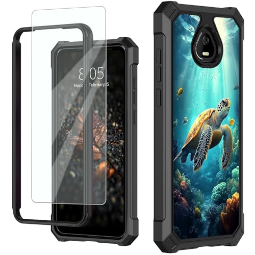 for Schok Volt Sv67q Sv67332 Case with Screen Protector, Military Grade Drop Protection, Dual Layer Hybrid Shockproof Protection TPU Phone Case for Schok Volt Sv67q, Sea Turtle - color: Sea Turtle