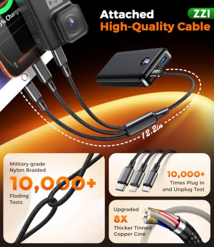 ZZI Portable Charger Power Bank 60000mAh, 22.5W PD Fast-Charge Battery Pack - color: Ebony