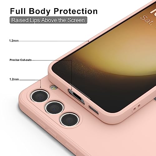 Vanjua Case for Samsung Galaxy S23 (Only), Stylish Liquid Silicone Slim Full-Body Protective Cover Compatible with Samsung Galaxy S23 5G 6.1 Inch Phone Case (Pink) - color: Pink