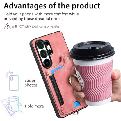 for Samsung Galaxy S26 Ultra Case Wallet with Card Slots Brown | PU Leather Flip Folio Cover,RFID Blocking Ring Holder,Kickstand,Wrist Strap,Shockproof,Magnetic Protective,Women Men Girls - color: Brown, size: Galaxy S26 Ultra 6.9 Inch