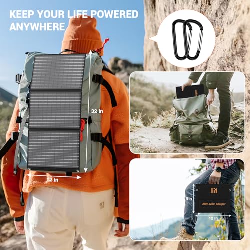 30W Solar Panels Charger Portable Foldable with USB-C USB-A MC4 DC - size: 30W