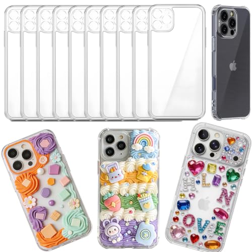 stino DIY Phone Junk Case for iPhone, 10 Pack Clear Cases, Crystal Transparent Junk Case Supplies (for iPhone 13 Pro Max) - size: for Iphone 13 Pro Max