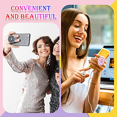 Honoson 9 Pcs Cell Phone Grip Holder Collapsible Holder, Mandala 2 - color: Mandala Style