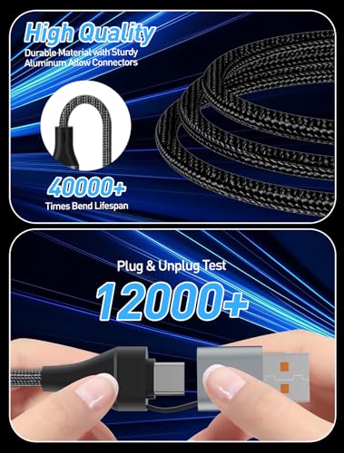 100W Multi Charging Cable for Garmin Watch - 10ft Multiple USB Fast Charging Cord with USB-C (100W), Lightning, Micro-USB & Garmin Watch Charger, Braided for iPhone 17-6, iPad, Android, Laptop