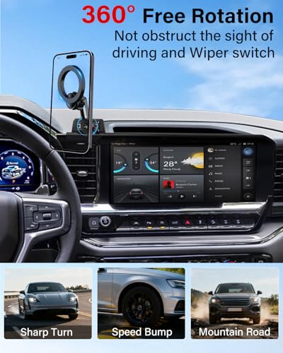 PZK Car Phone Holder for 2022-2026 Chevy Silverado/GMC Sierra 13.4'' Screen - color: Magsafe, size: Silverado/GMC Sierra 2022-2026 (Extension Rod)