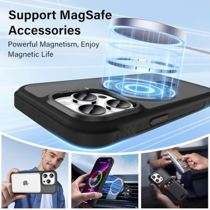 Designed for iPhone 13 Pro Max Case with Magnetic Stand, Black | Certified Drop Protection, Great Grip Feeling, Matte Translucent Back Slim Shockproof Phone Cover - color: Black, size: Iphone 13 Pro Max