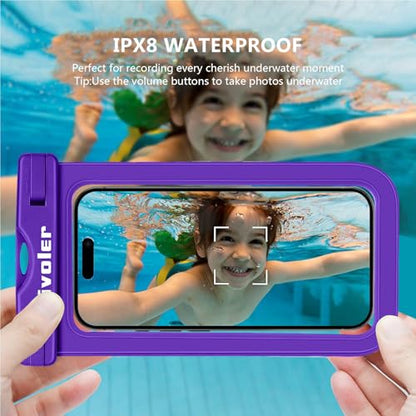 ivoler 2-Pack Waterproof Fanny Pack & Phone Pouch, Dry Bag for Passport, Phone & Wallet, Floating Waterproof Phone Case for Beach, Swimming, Kayaking, Boating, Cruise Essentials & Travel - color: Deep Purple