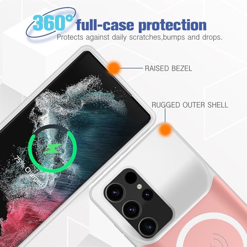Battery Case for Galaxy S22 Ultra/S23 Ultra, [12000mAh] Slim Portable Protective Fast Charging Case Backup Power Bank Battery Case Compatible with Galaxy S22 Ultra/S23 Ultra-6.8 inch-Pink - size: Galaxy S22 Ultra/S23 Ultra-Pink