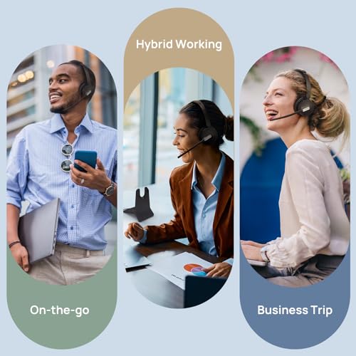 Yealink WH64 Hybrid DECT Dongle & Bluetooth Wireless Headset for Work - style: WH64 Hy-Dual with Stand