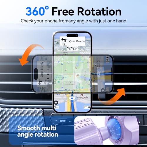 for MagSafe Car Mount,【22 N55 Super Magnets】 Magnetic Phone Holder for Car Air Vent, Cell Phone Mount Car Accessories Compatible with iPhone 17 16 15 14 13 12 Pro Max (Lavender) - color: Lavender