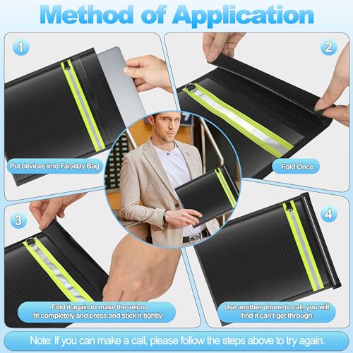 Large Faraday Bags EMP Proof,Portable Faraday Cage for Laptops Tablets,Faraday Bags with Handle&Reflective Strip,EMP bags for Electronics,Fireproof Waterproof RFID Signal Blocker Faraday Pouch - size: 1 Pack XL(Up to Laptop)