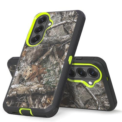 Compatible for Samsung S26 Rugged Case with Belt Clip Holster & Built-in Screen Protector, Heavy-Duty Full-Body Shockproof Cover, Military-Grade Protective Phone Case (Camo Green) - color: Camo Green