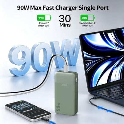 JUOVI Laptop Power Bank 90W 20000mAh Portable Charger - color: Green