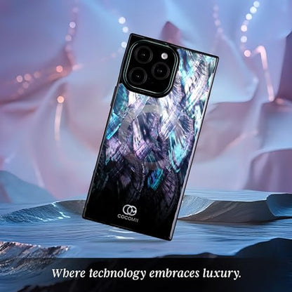 COCOMII Rectangle for iPhone 12 Pro Max Case, Black Real Mother of Pearl | Compatible with MagSafe Wireless Charging, Shockproof 10ft Drop Protection, Camera & Screen Protection, Premium Glossy Finish - color: Black Real Mother of Pearl, size: iPhone 12 P