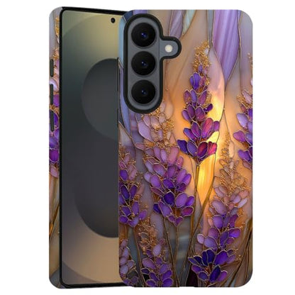 Compatible with Samsung Galaxy S26 Plus Case,Glossy Case All-Round Protection Shockproof Anti-Scratches TPU Cover,Cases for Man Woman-Stained Glass Lavender in Bloom - color: Stained Glass Lavender in Bloom, size: Galaxy S26 Plus