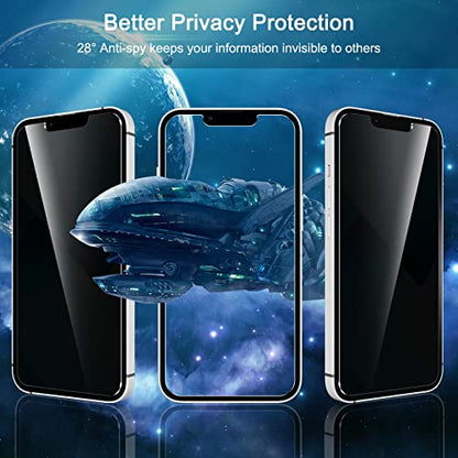 WHPXJY [2 Pack] for iPhone 13 Privacy Screen Protector Compatible with iPhone 13 Pro/14, Anti-Spy Tempered Glass Film, Touch Sensitive, No Air Bubbles, Case Friendly, with Easy Alignment Tool - size: iPhone 13/13Pro-6.1Inch