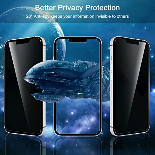 WHPXJY [2 Pack] for iPhone 13 Privacy Screen Protector Compatible with iPhone 13 Pro/14, Anti-Spy Tempered Glass Film, Touch Sensitive, No Air Bubbles, Case Friendly, with Easy Alignment Tool - size: iPhone 13/13Pro-6.1Inch