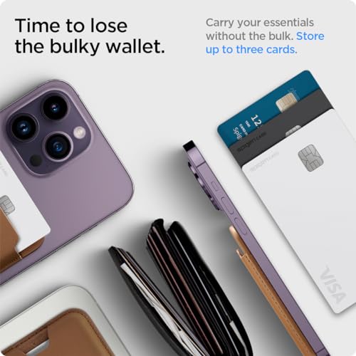 Spigen for MagSafe Wallet, Holds 3 Cards, Strong Magnet, Valentinus MagFit - color: PU Brown, size: 3-Cards