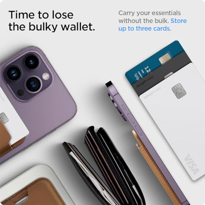 Spigen for MagSafe Wallet, Holds 3 Cards, Strong Magnet, Valentinus MagFit - color: PU Brown, size: 3-Cards