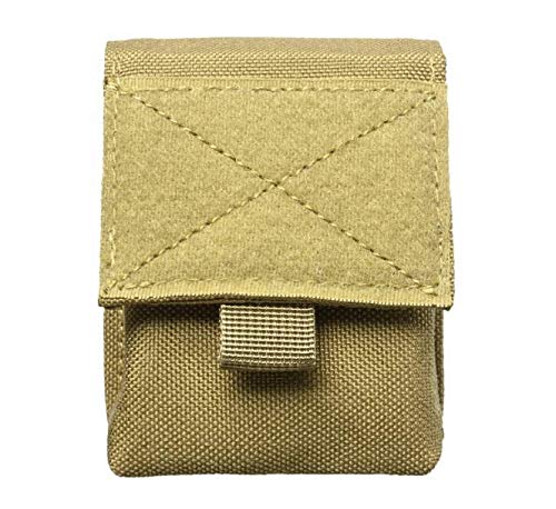 TRIWONDER Tactical Cigarette Pouch Molle Small Military Bag Battery Cigarette Case EDC Utility Card Holder Lighter Slot Mini Cigar Waist Pack - color: 01 Tan - 2 Pack