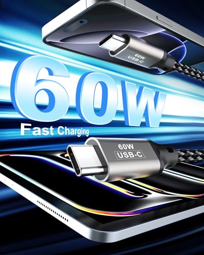 3FT USB C Cable 60W, USB C to USB C Cable - size: 3FT
