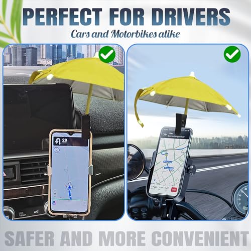 Phone Umbrella for Sun, Clip-On Phone Sun Shade, Universal Fit - color: Yellow