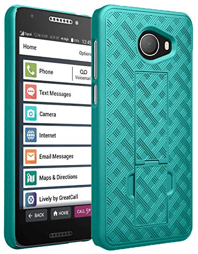 Nakedcellphone Kickstand Cover for Jitterbug Smart 2 Phone Case - Teal Mint | Slim Hard Shell with Stand, Satisfying Texture, For Lively Smart2 (Year 2018, Model 5049SJBS2) - color: Teal
