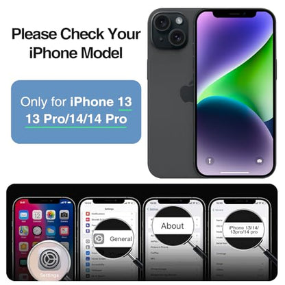 GIN FOXI Battery Case for iPhone 14/14 Pro/13/13 Pro, Rechargeable Case Real 8500mAh Charging Charger Cover Anti-Fall Protection Ultra-Slim Extended Battery Pack Juice Box, 6.1" Black