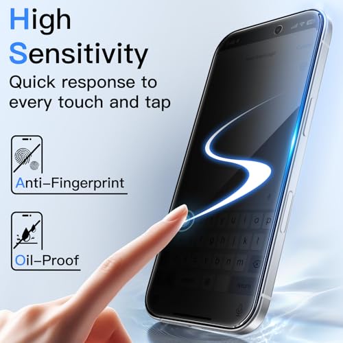 JETech Privacy Screen Protector for iPhone 17 Pro, 2-Pack - size: iPhone 17 Pro
