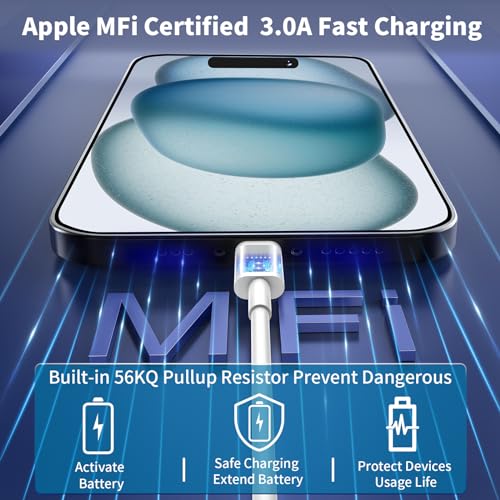 Apple MFi Certified iPhone 17 16 Charger Cable, 3Pack 6FT 100W USB C Cord