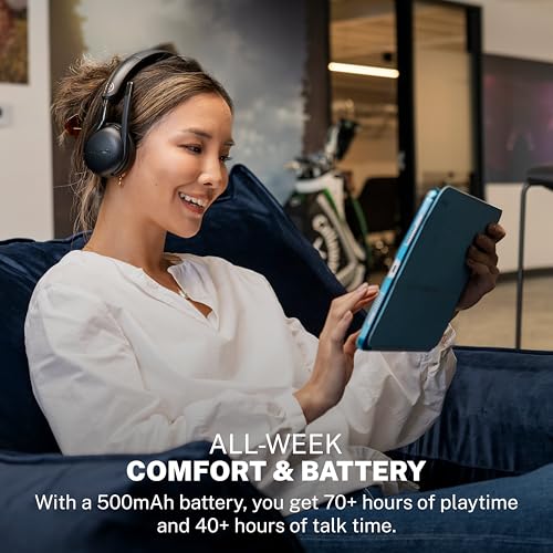 JLab, Go Work Gen 3, Wireless Headset, Boom Microphone, Noise Cancelling Mic, USB-C Dongle, Bluetooth Multipoint, Black