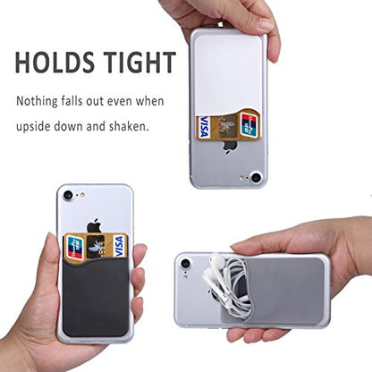 Adhesive Card Holder,Phone Wallet Stick On,Sticky Phone Case Card Holder - color: Black,Black,Black,Black,Black,Black