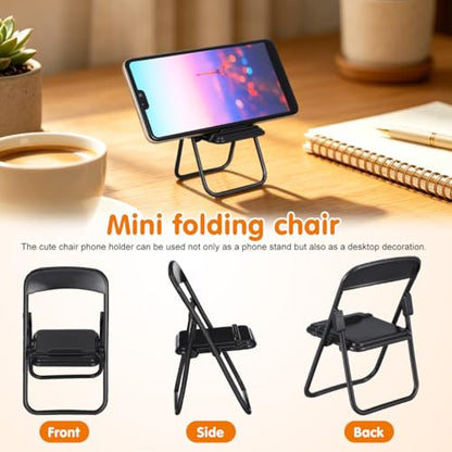 DOITOOL 12-piece Mini Folding Chair Models Black Plastic